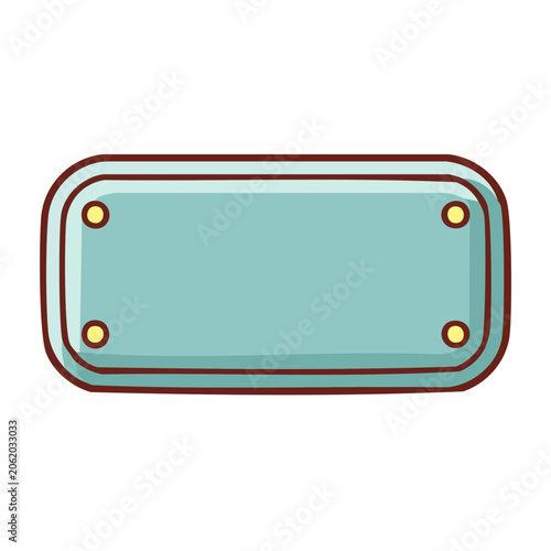 Flat design teal tablet with red border