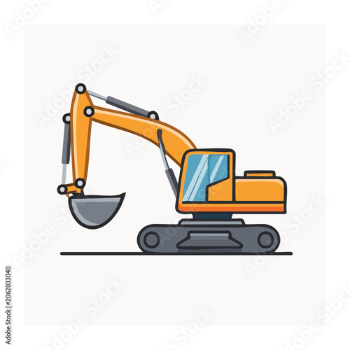 Flat design vector forklift with crate