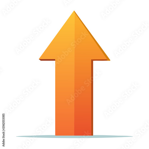 Flat orange warning sign vector icon