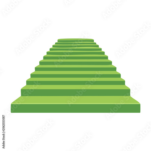 Green 3D stacked cubes flat design