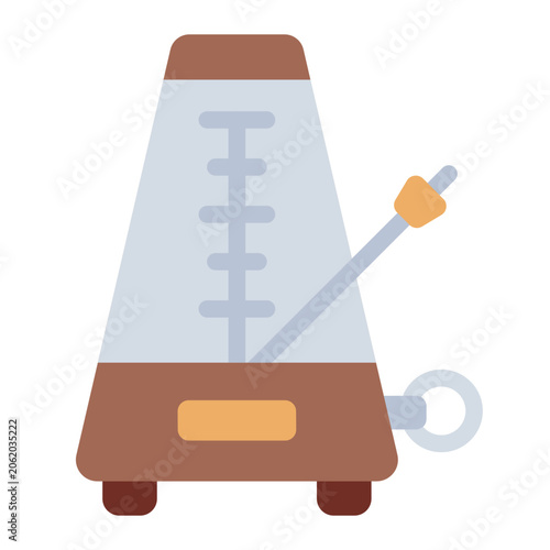 metronome flat icon. tempo device with swinging pendulum. rhythm practice and music timing. classical and education