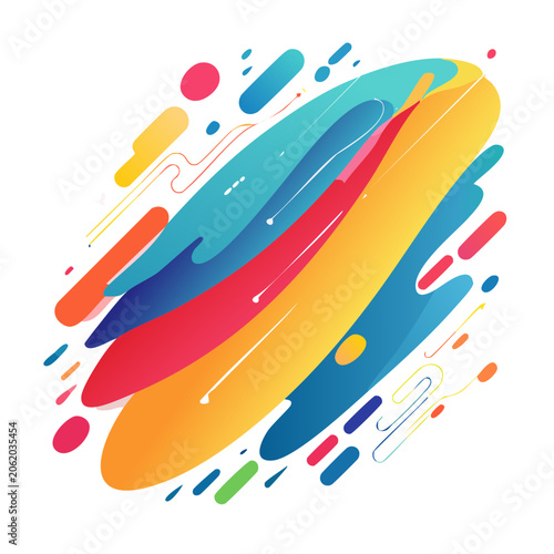 Colorful Abstract Brush Strokes Illustration