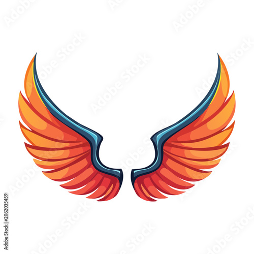 Colorful bird wings illustration