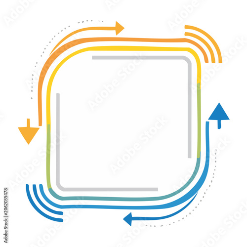 Colorful Circular Arrow Frame Vector