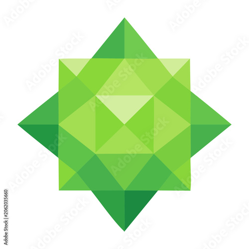 Green Geometric Star Vector Design