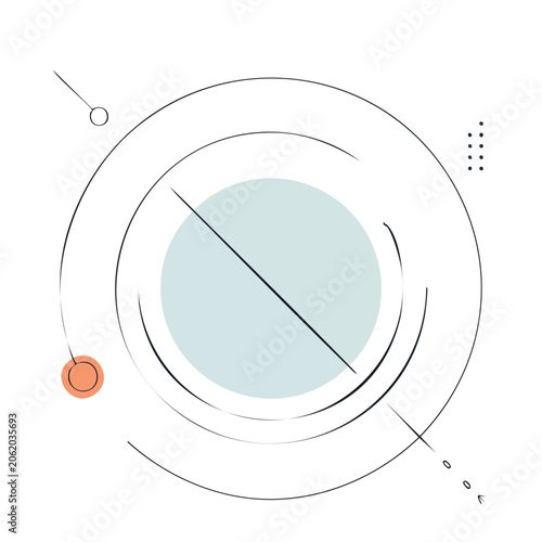 Minimalist Solar System Illustration with Orbits