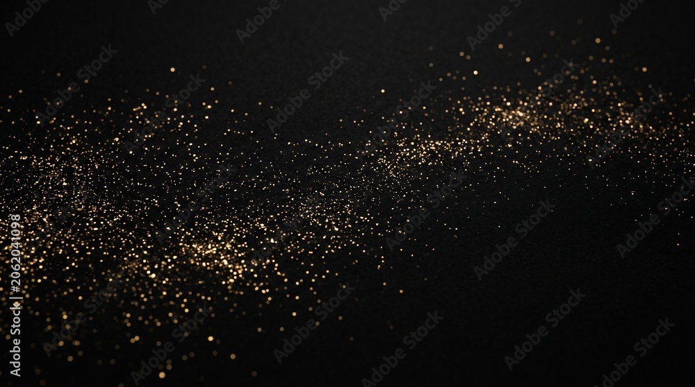 Fototapeta premium Luxury Black Background with Golden Sparkle Particles