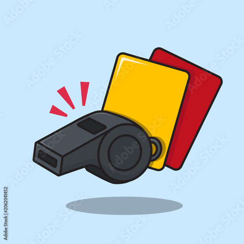 Referee Whistle with Yellow and Red Cards