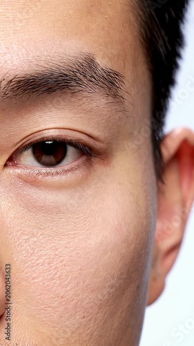 Close-Up Of Realistic Human Eye With Detailed Eyelashes And Skin Texture For Medical And Cosmetic Applications