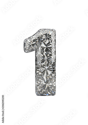 Glossy Diamond Number One Ornament Close Up