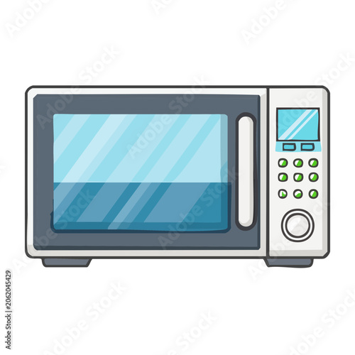 Flat design microwave oven illustration