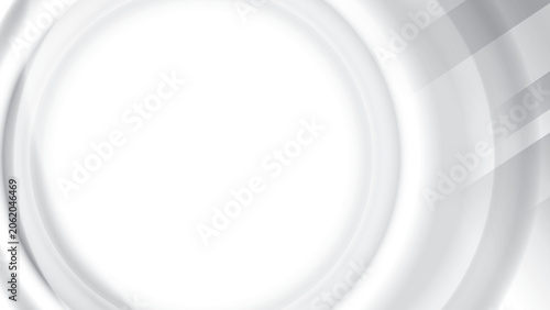 Abstract white and gray color, modern design stripes background with geometric circle shape and straight lines and glowing light. Vector illustration.
