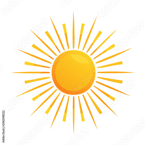 Flat design vector of a bright sun