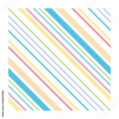 Geometric striped fabric pattern in blue yellow pink