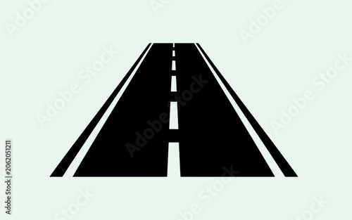road icon design showing highway pathway and street infrastructure elements, clean vector graphics for geographic maps, navigation interfaces, transportation services, and mobility applications