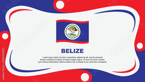 Belize Flag Abstract Background Flat Design Template. Belize Independence Day Banner Wallpaper Vector Illustration. Belize Independence Day
