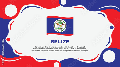 Belize Flag Abstract Background Flat Design Template. Belize Independence Day Banner Wallpaper Vector Illustration. Belize Vector