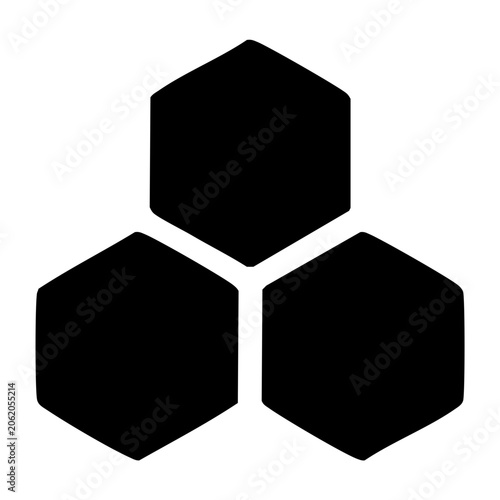 Black flat hexagon icon