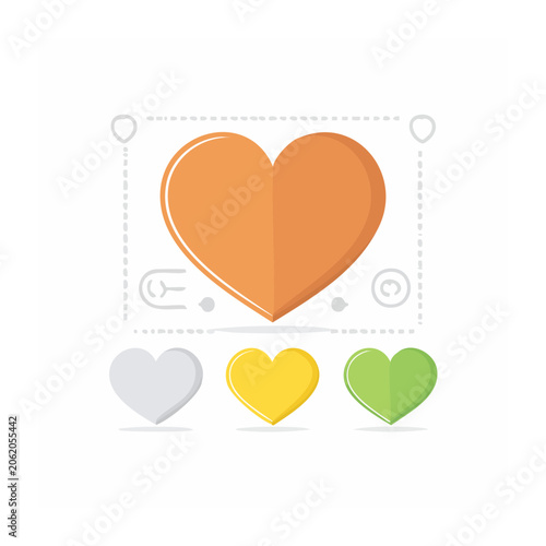Flat design heart symbol with gradient colors