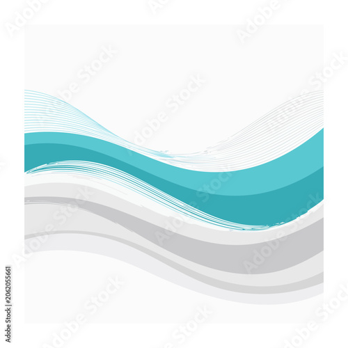 Teal and white abstract wave stripe