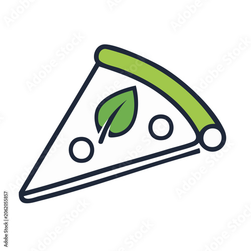 Flat design shopping bag with leaf icon