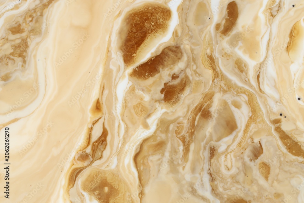 Obraz premium Delicious coffee with milk as background, top view