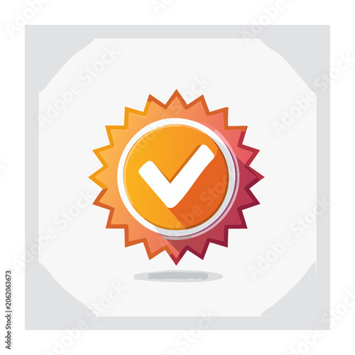Flat design sun icon with smile and rays