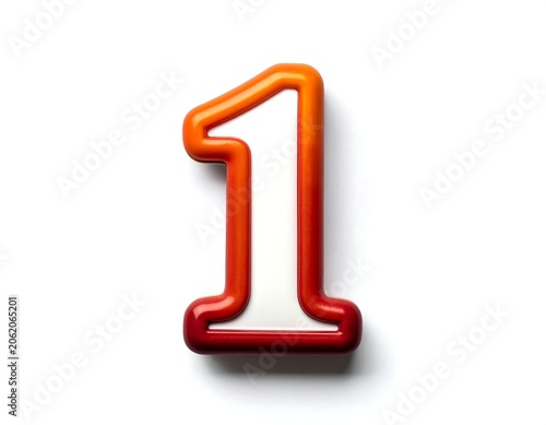 A large, 3D-rendered number one with a gradient effect