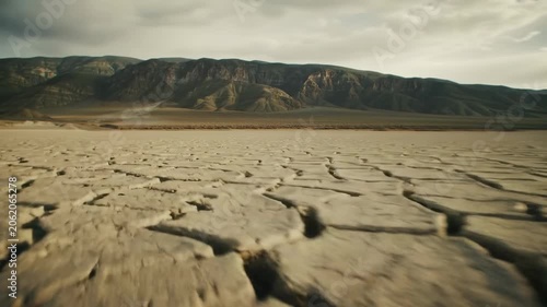 Low angle view of cracked desert ground