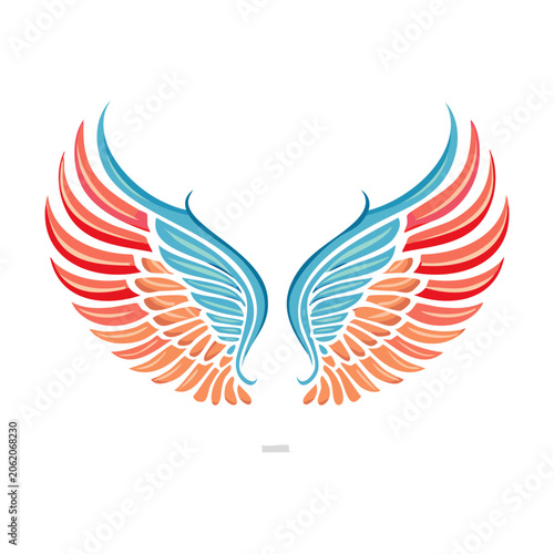Abstract blue and red swirl vector design