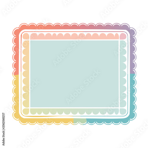Abstract geometric frame with teal and pink border