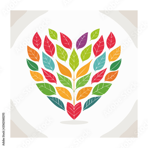 Circular autumn leaf pattern vector design