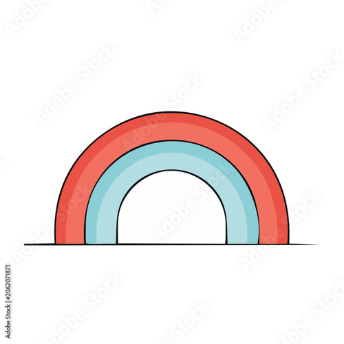 Flat color rainbow arch vector
