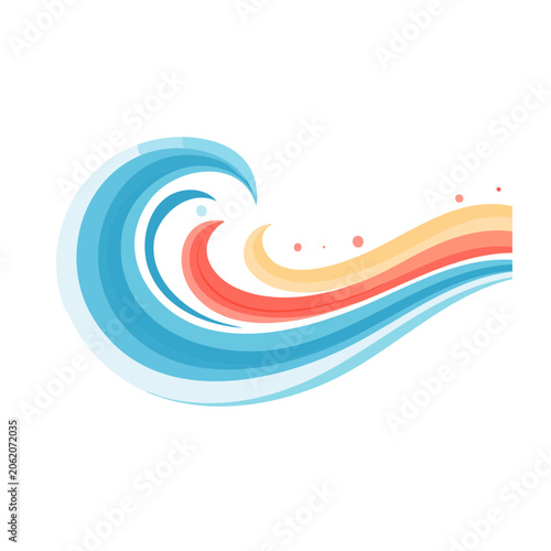 Flat design spiral swirl with dots