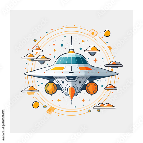 Flat design airplane flying in sky with clouds