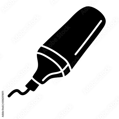 Highlighter marker pen icon black silhouette
