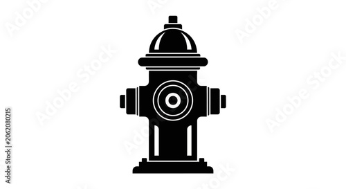 Foto Fire hydrant, black icon, vector graphic, urban equipment, emergency symbol