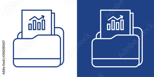 Report Blue And White Icon Style Collection