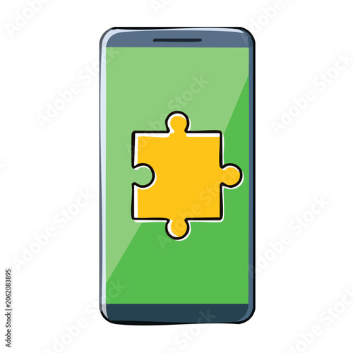 Flat design smartphone icon on green background