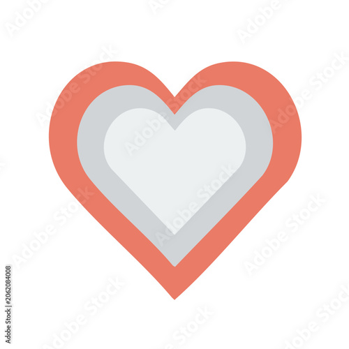 Red heart symbol flat design vector