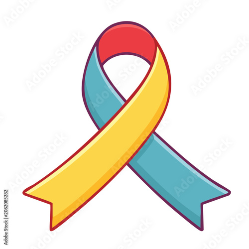 Multicolor awareness ribbon illustration