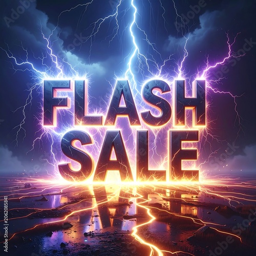A dramatic digital illustration of a lightning storm with bold text overlay