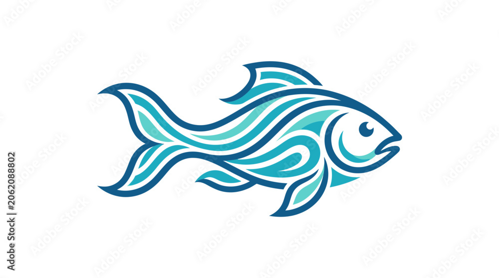 Fototapeta premium Abstract Stylized Fish Logo Design