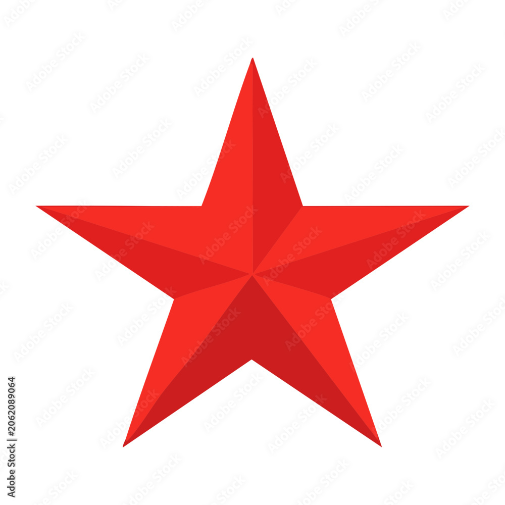 Obraz premium Red five-pointed star icon on transparent background