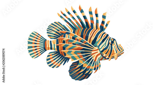 Colorful Lionfish Illustration - Marine Life Art