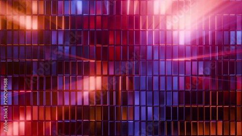 Abstract sci fi background glass grid light rays 3d animation seamless loop