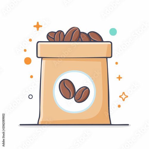 Bag of Coffee Beans Illustration