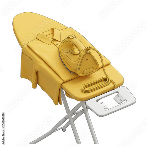 Yellow flat design screwdriver isolated