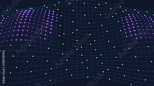 Data Visualization Wave on Abstract Digital Grid for Tech Content