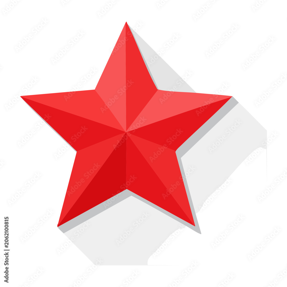 Obraz premium Red star icon with transparent background